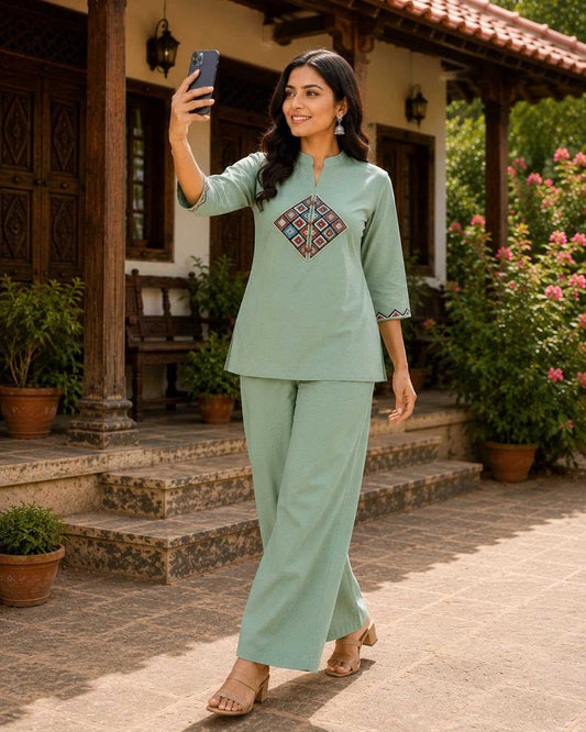 Siqndar-variyali Cotton Co-ord Set