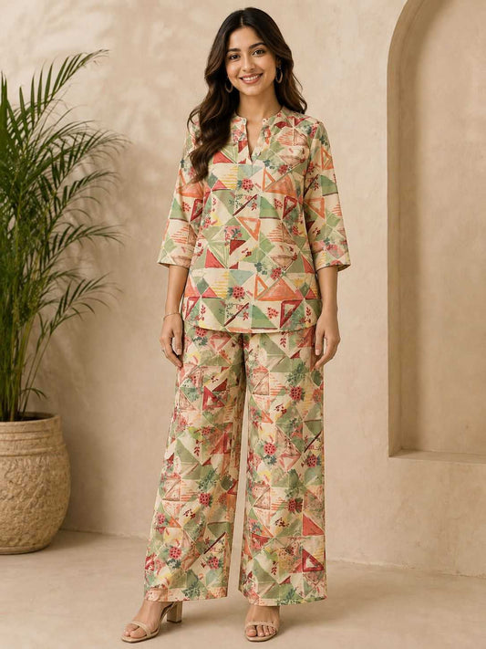 Toksik-yellow Rayon Co-ord Set