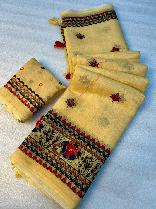 Soft Cotton Printed Saree