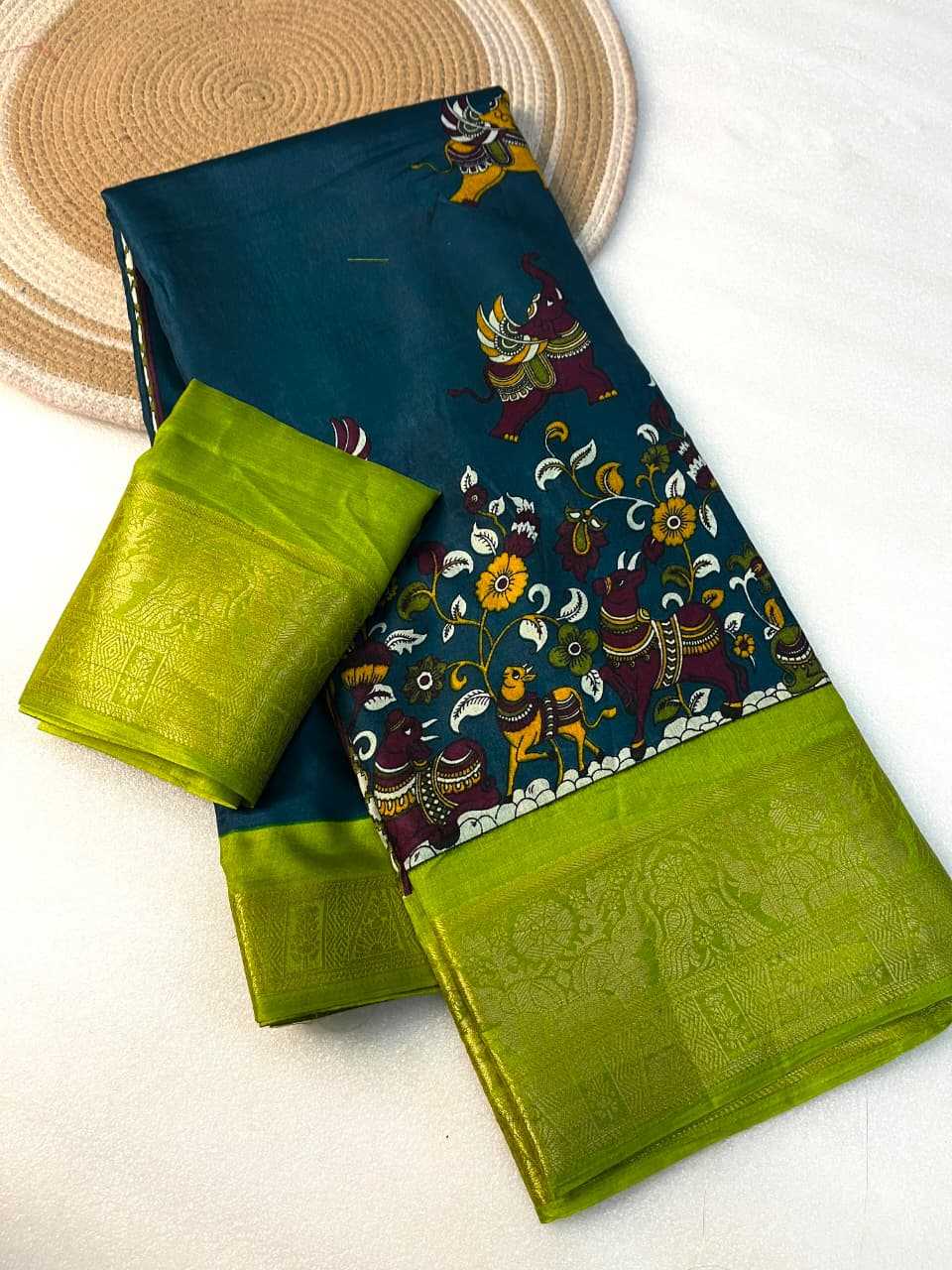 Dola Silk Kalamkari Saree