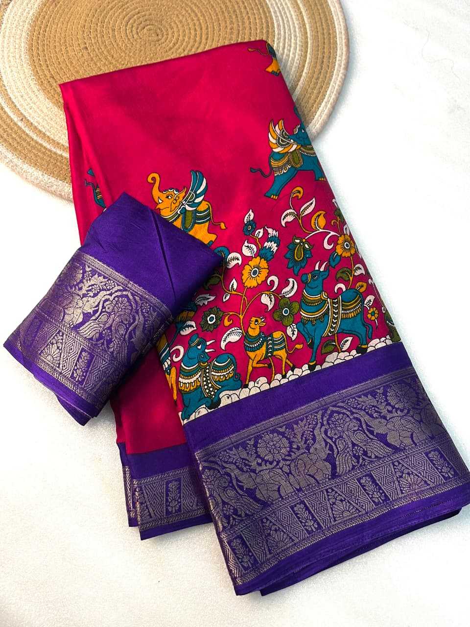 Dola Silk Kalamkari Saree