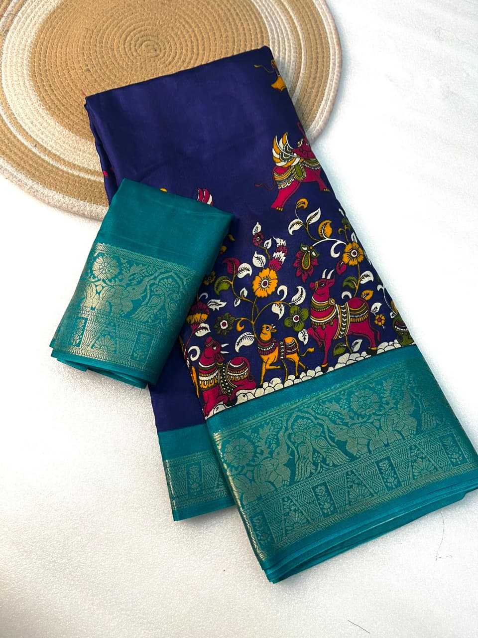 Dola Silk Kalamkari Saree