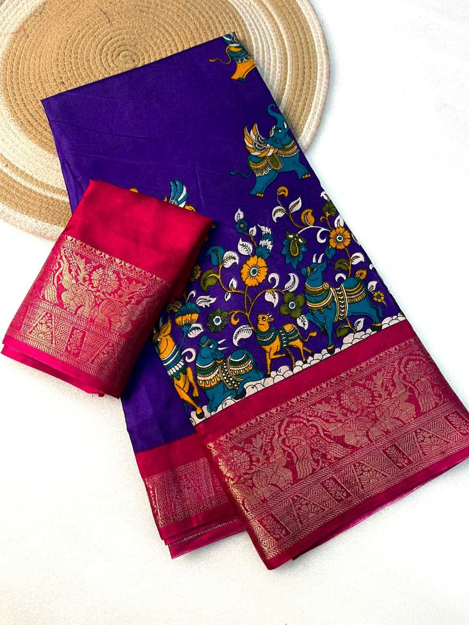 Dola Silk Kalamkari Saree