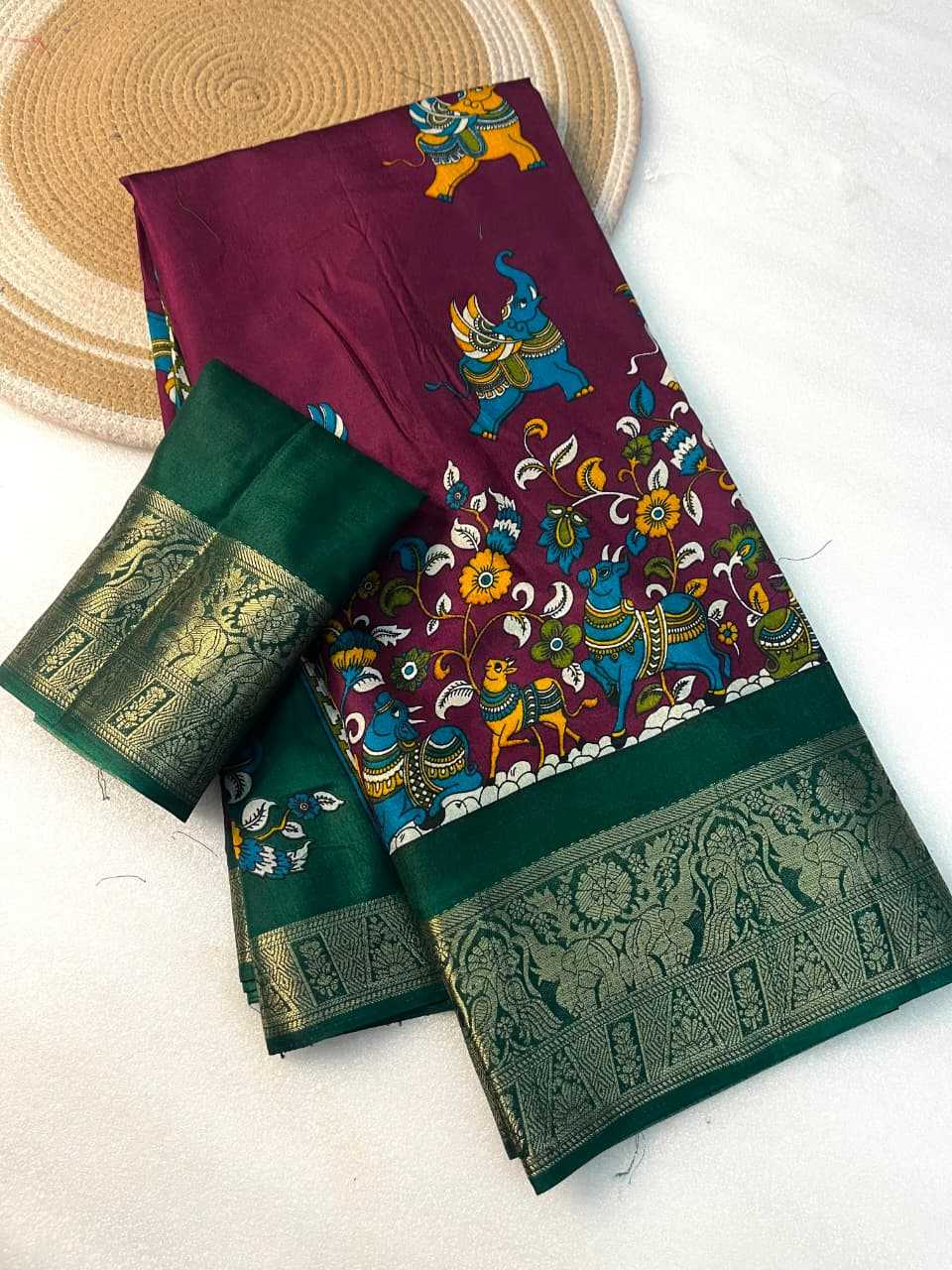 Dola Silk Kalamkari Saree