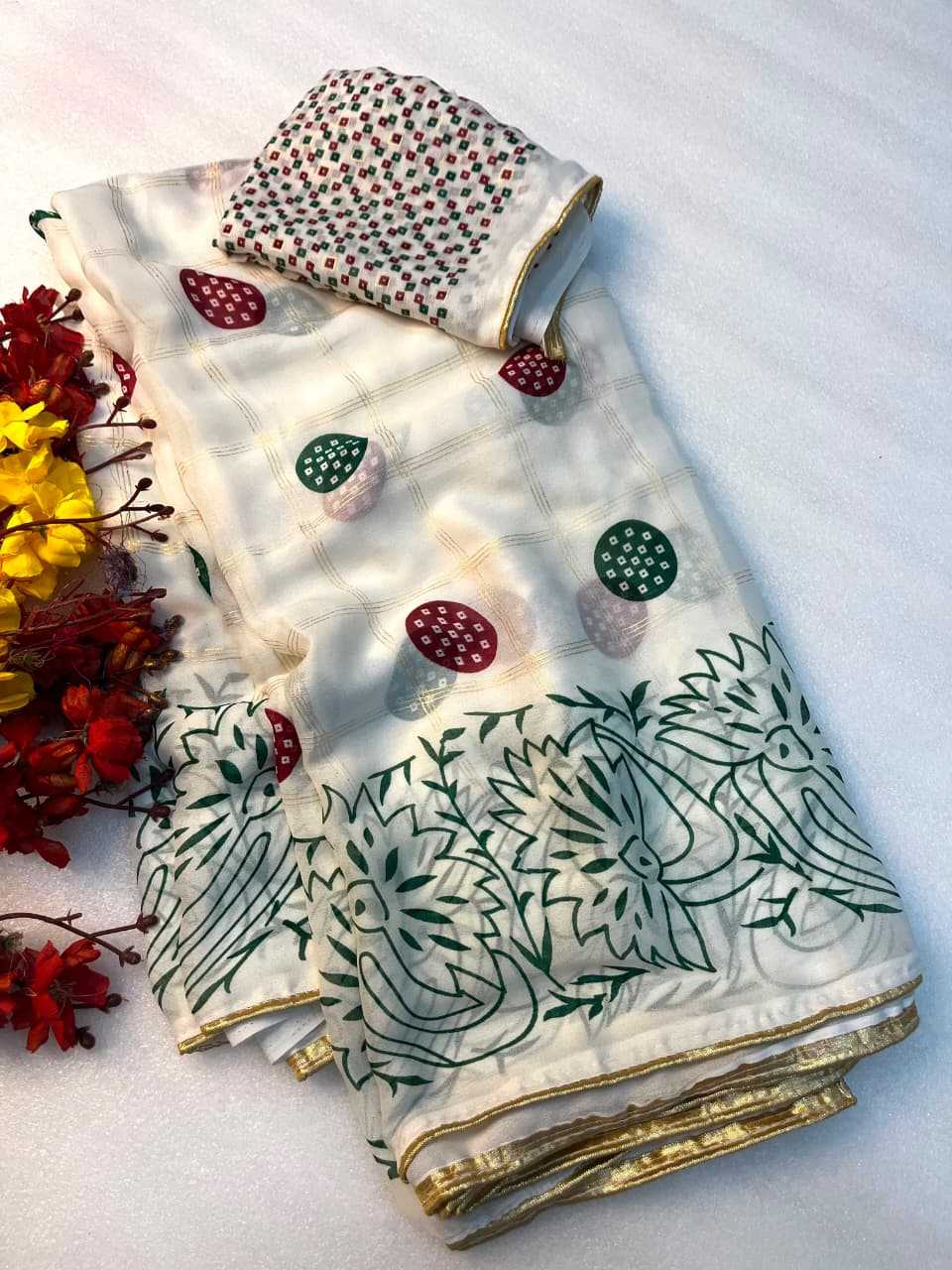 Bandhani Silk Traditional Saree