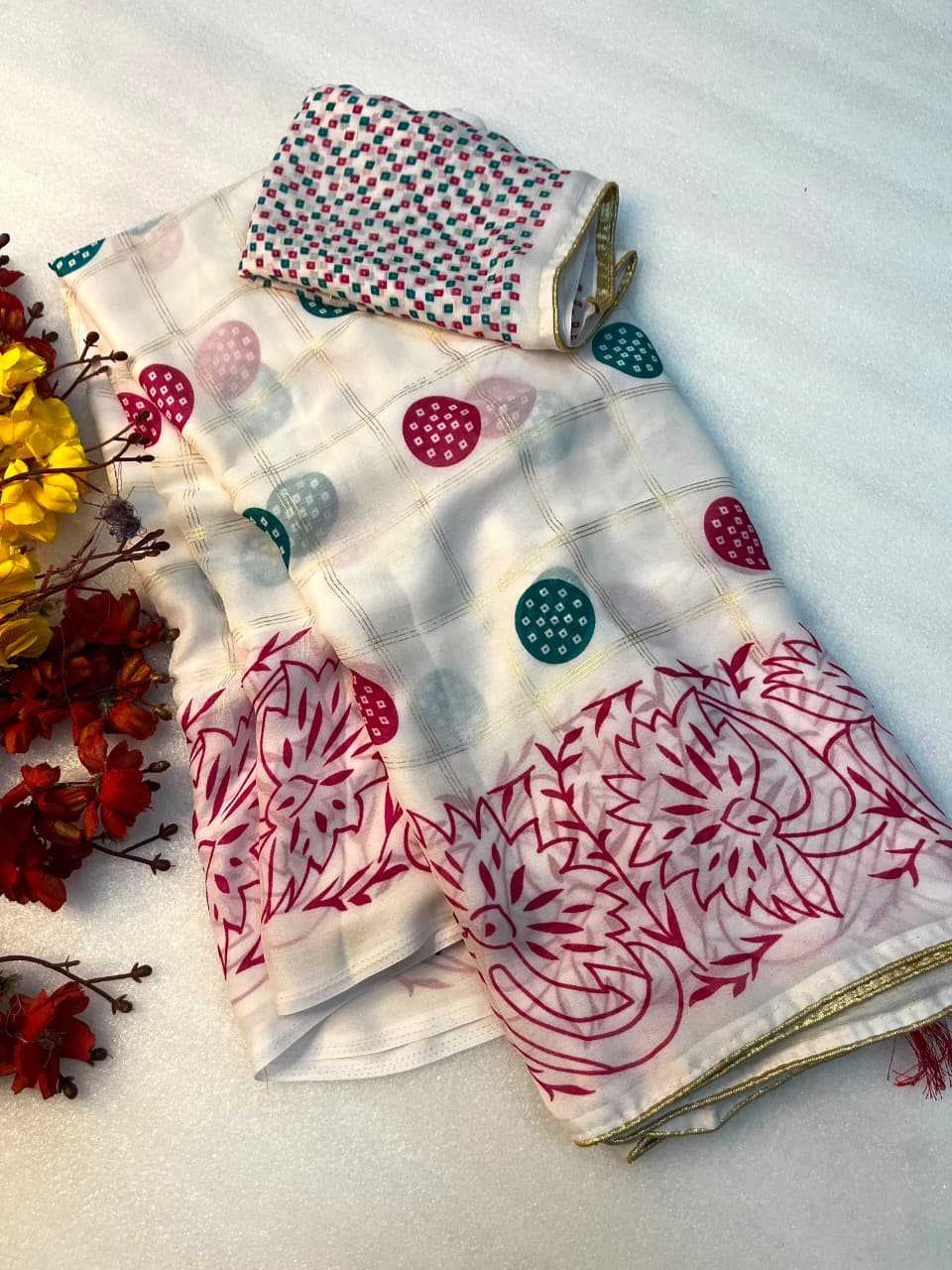 Bandhani Silk Traditional Saree