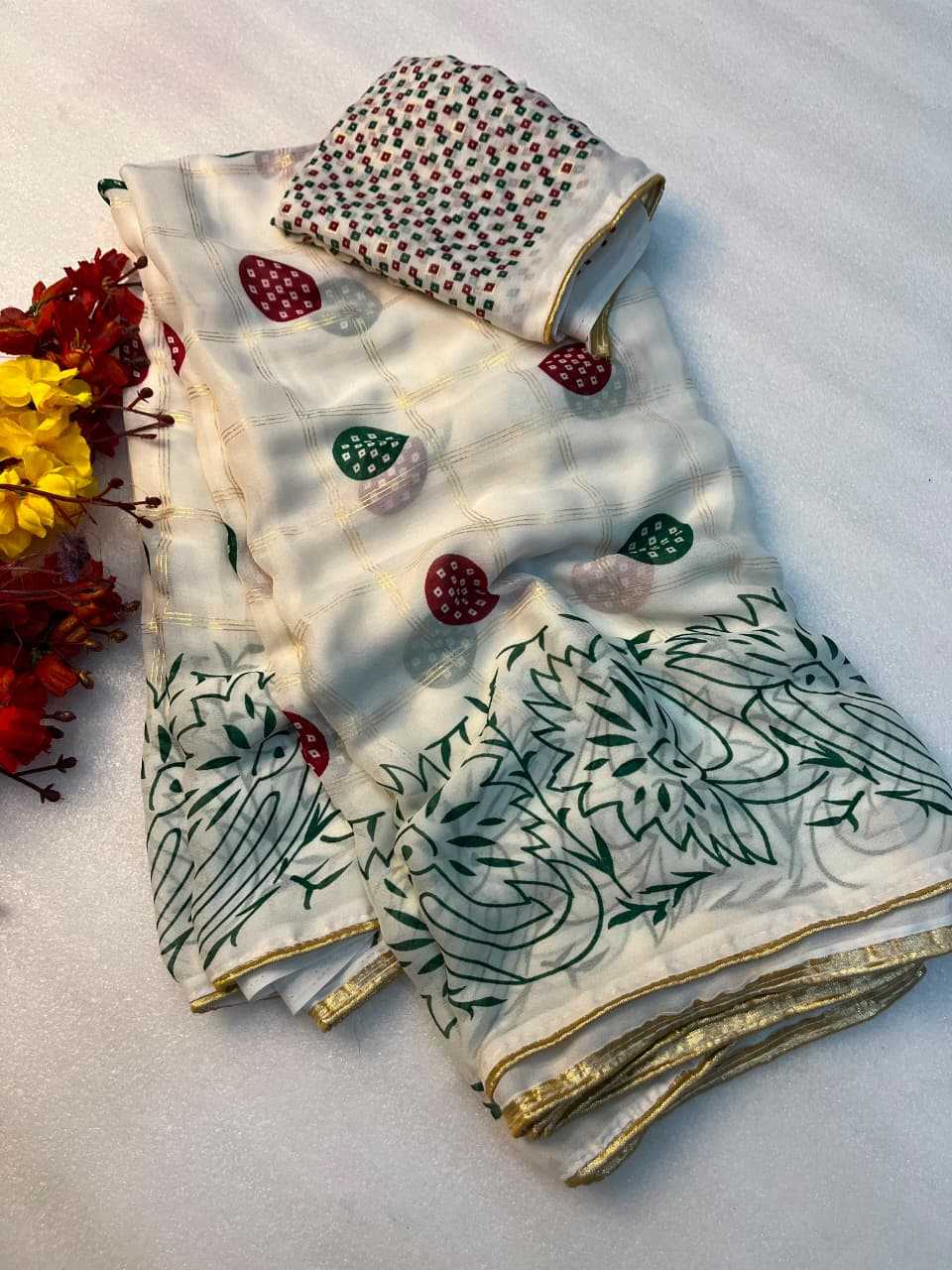 Bandhani Silk Traditional Saree