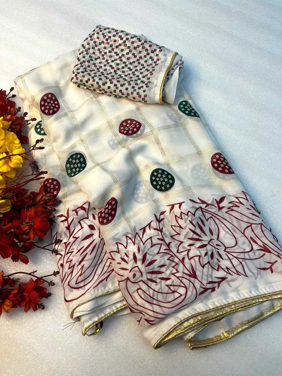 Bandhani Silk Traditional Saree