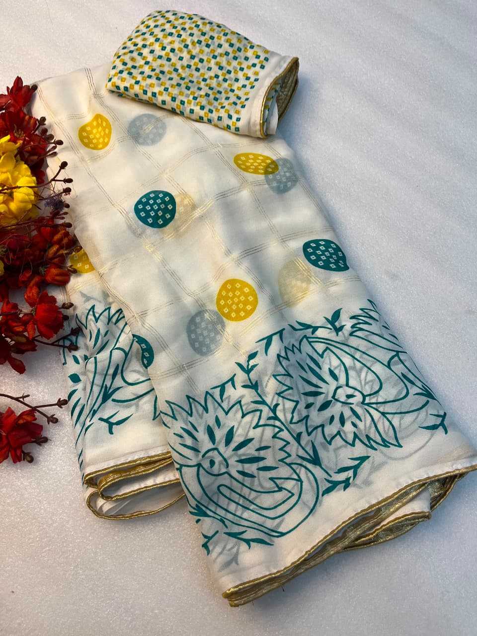 Bandhani Silk Traditional Saree