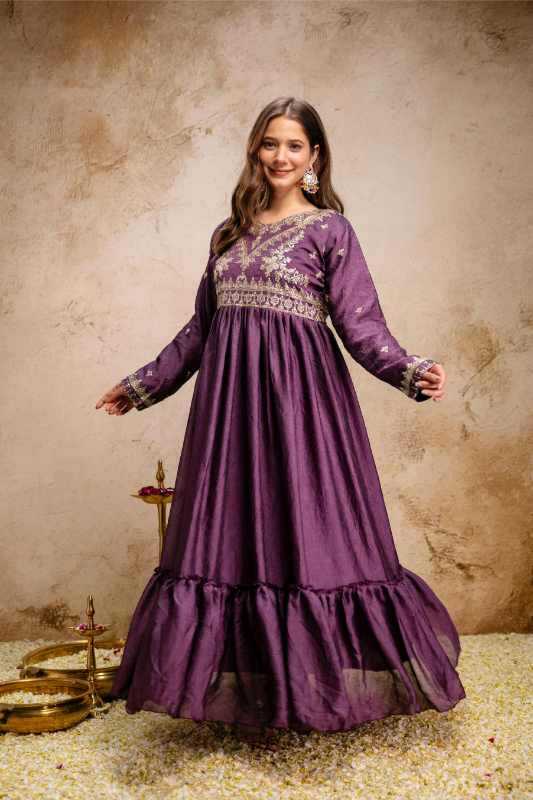Rangoli Silk Embroidery Gown