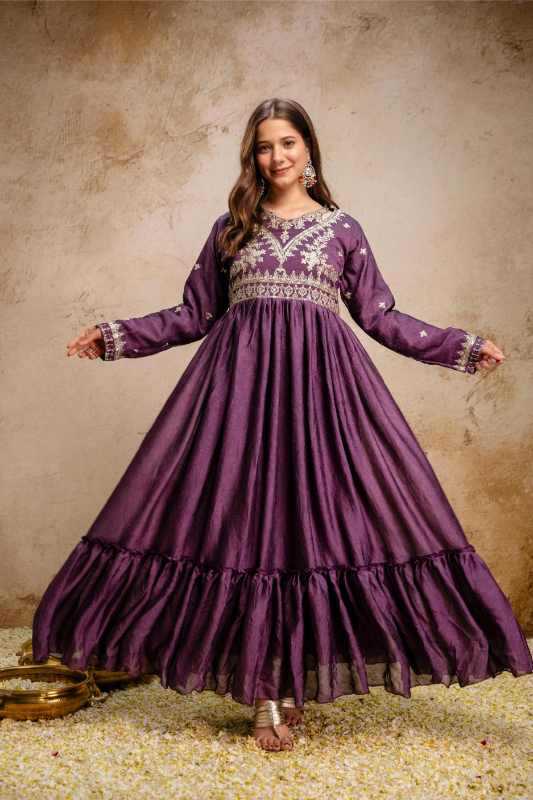 Rangoli Silk Embroidery Gown
