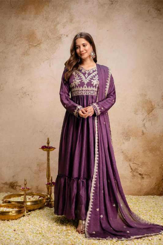 Rangoli Silk Embroidery Gown