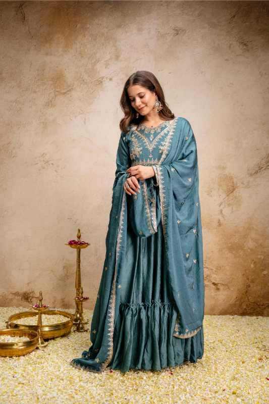 Rangoli Silk Embroidery Gown