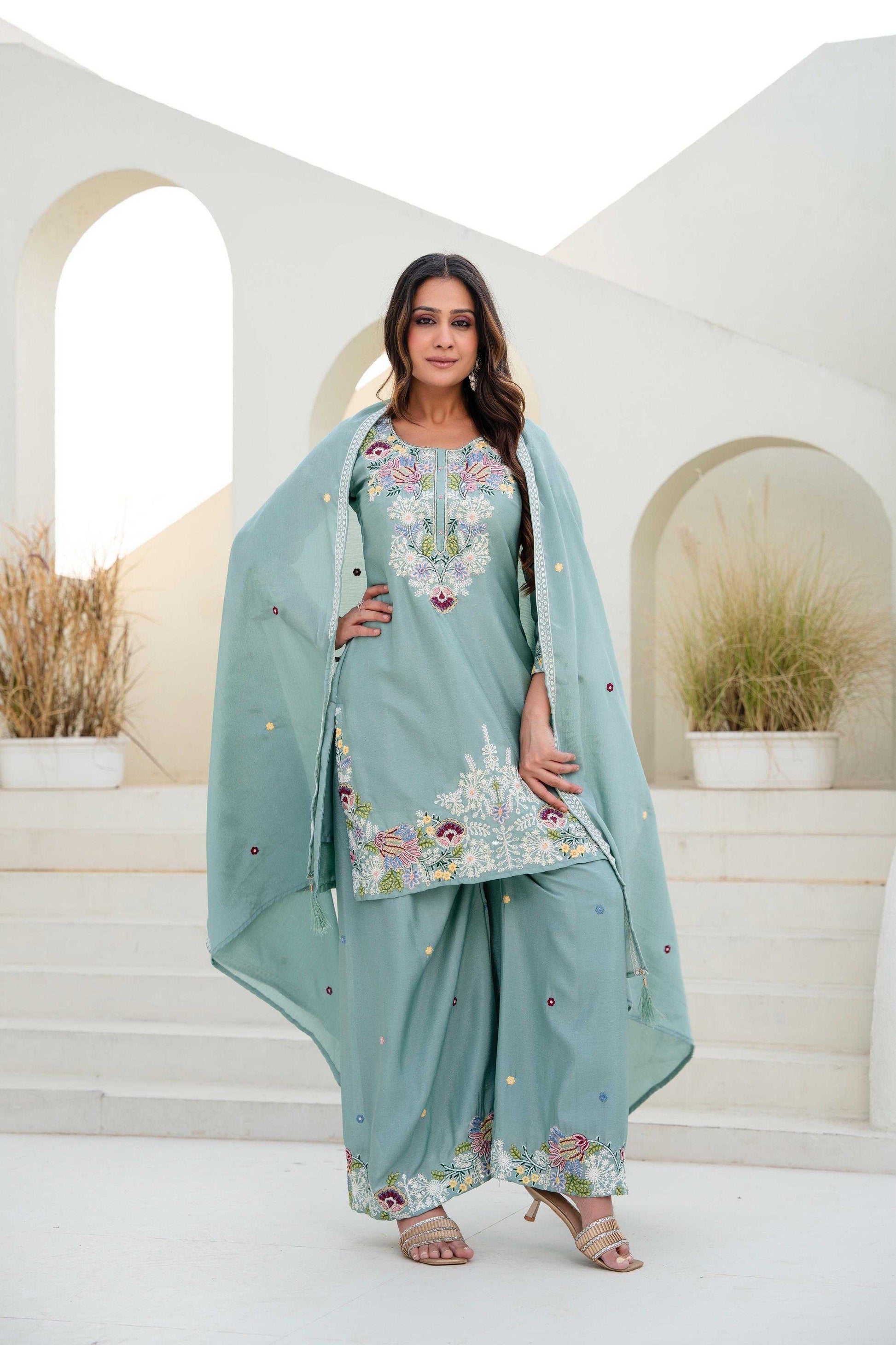 Cotton Embroidery Suit