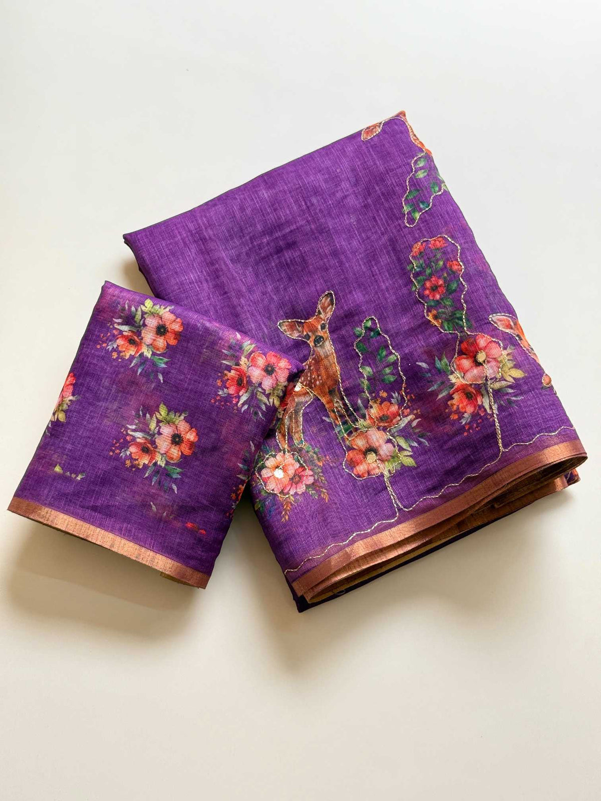 Amoli Linen Designer Saree in Black