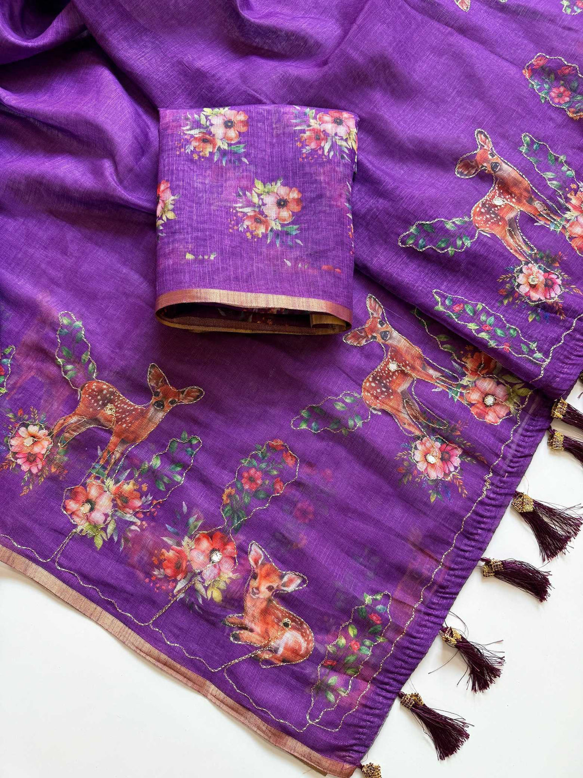 Amoli Linen Designer Saree in Black