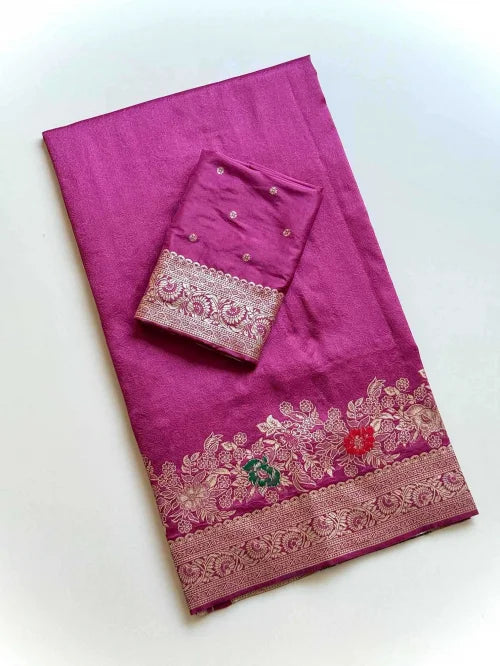 Anaya Premium Georgette Designer Saree in Hit Pink