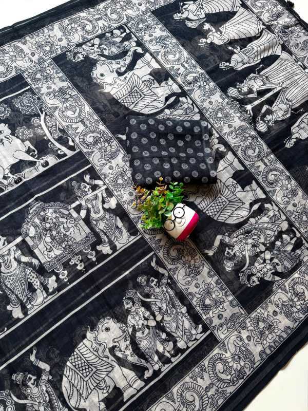 Cotton Linen Saree