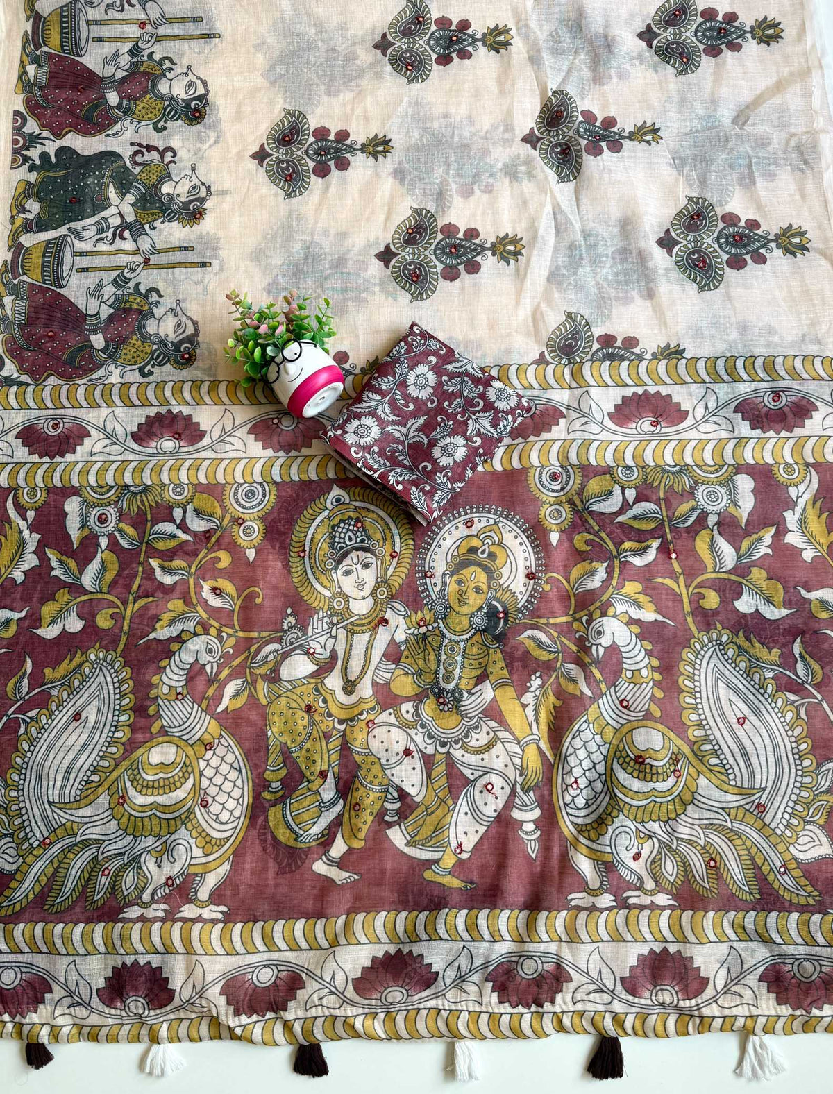 Linen Floral Saree