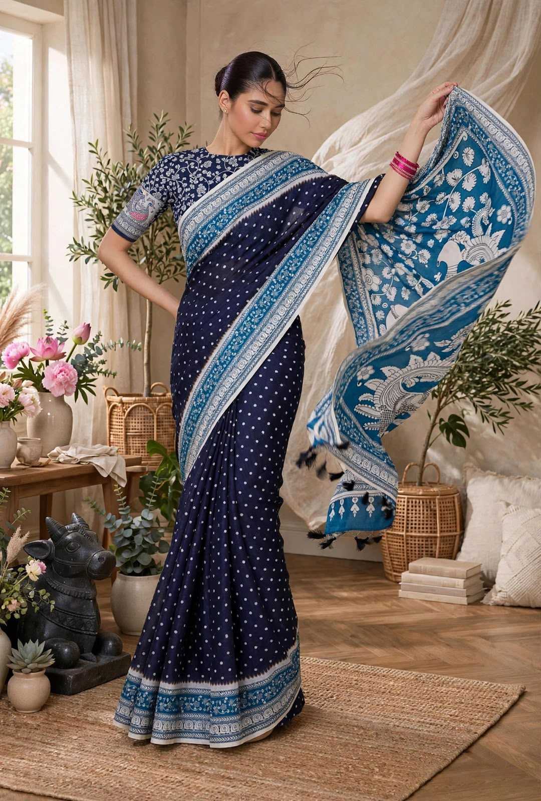 Soft Cotton Printed Saree