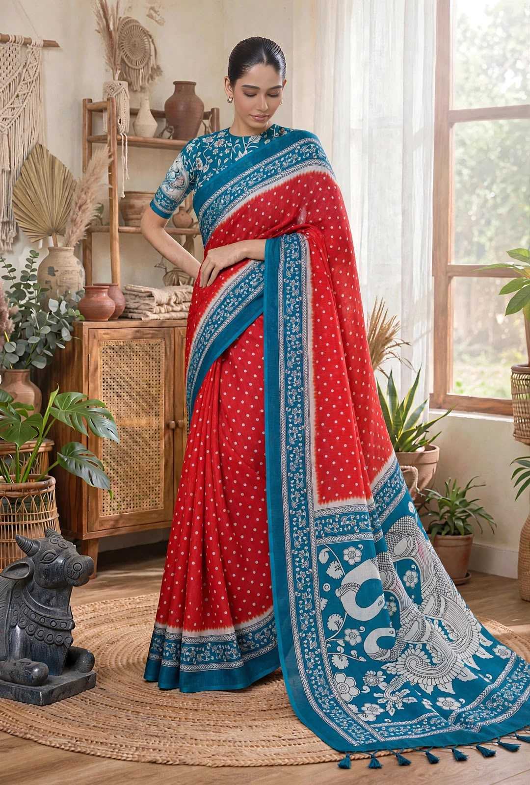 Soft Cotton Printed Saree