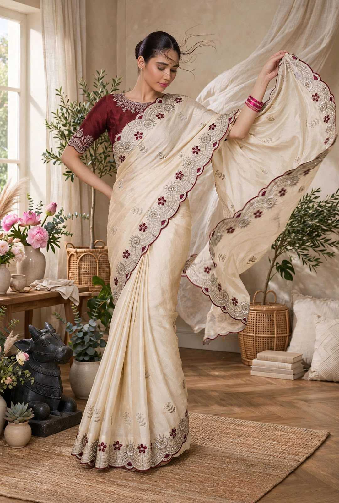 Rangoli Silk Embroidered Saree