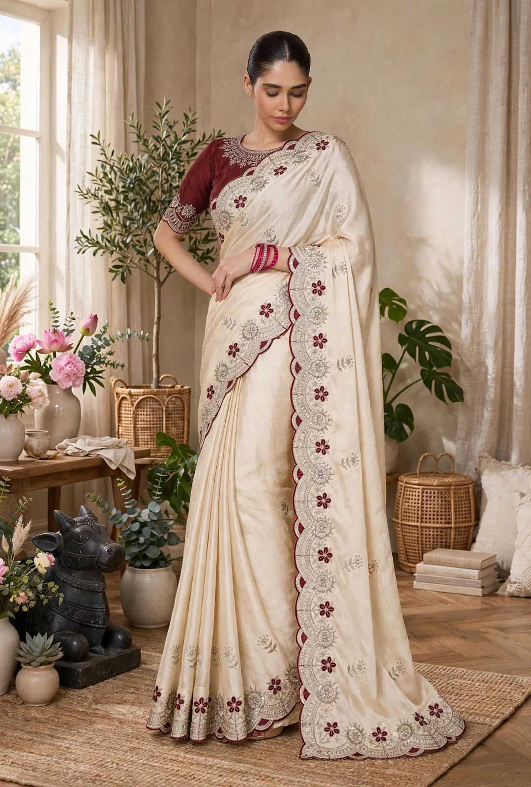 Rangoli Silk Embroidered Saree