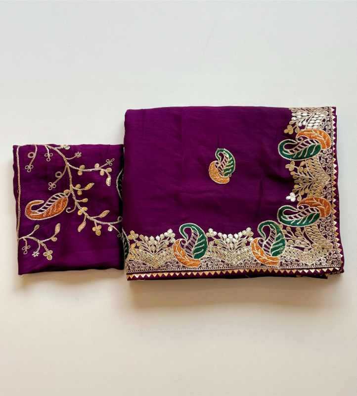 Satin Chiffon Saree