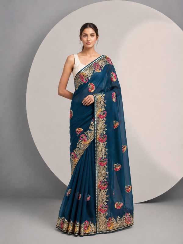 Satin Chiffon Saree