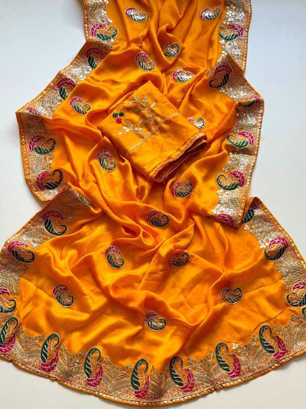 Satin Chiffon Saree