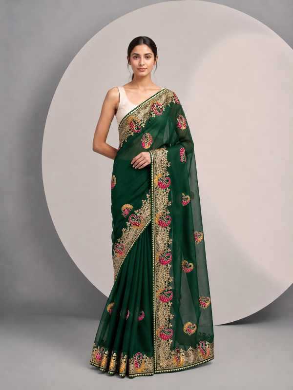 Satin Chiffon Saree