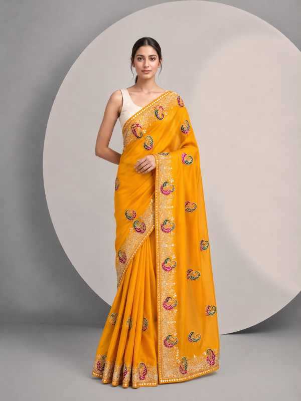 Satin Chiffon Saree