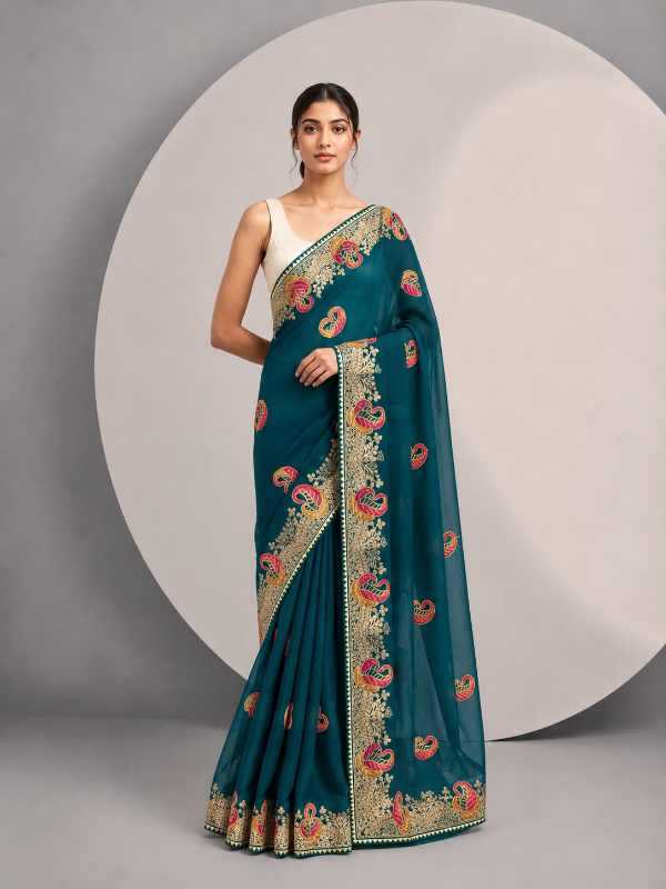 Satin Chiffon Saree