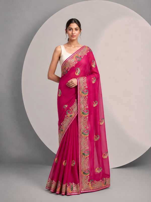 Satin Chiffon Saree