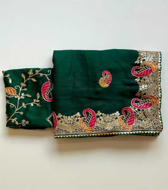 Satin Chiffon Saree