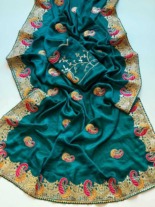 Satin Chiffon Saree