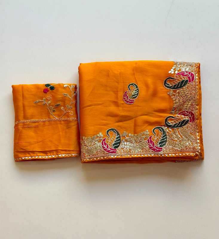 Satin Chiffon Saree