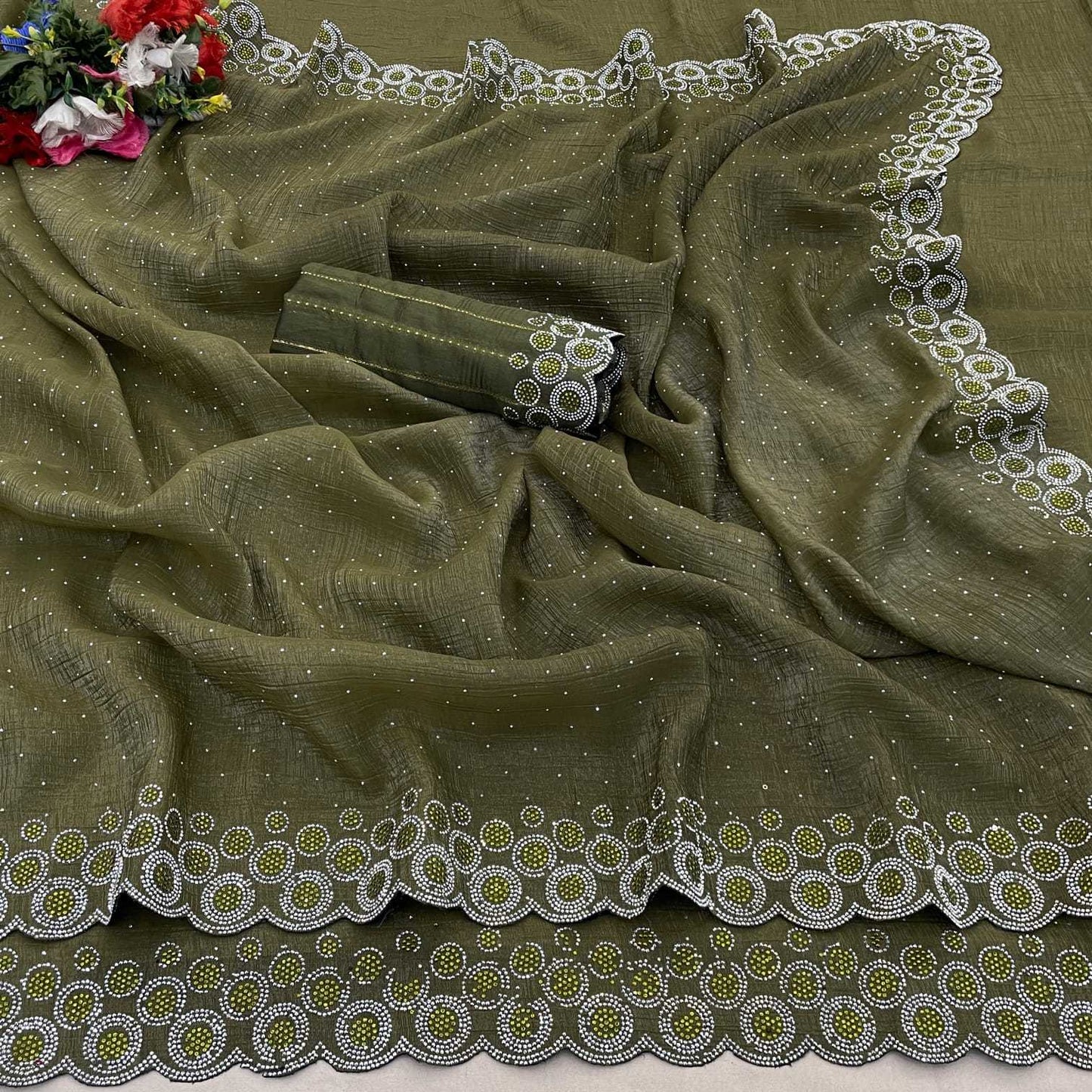 Crush Silk Party Wear Saree