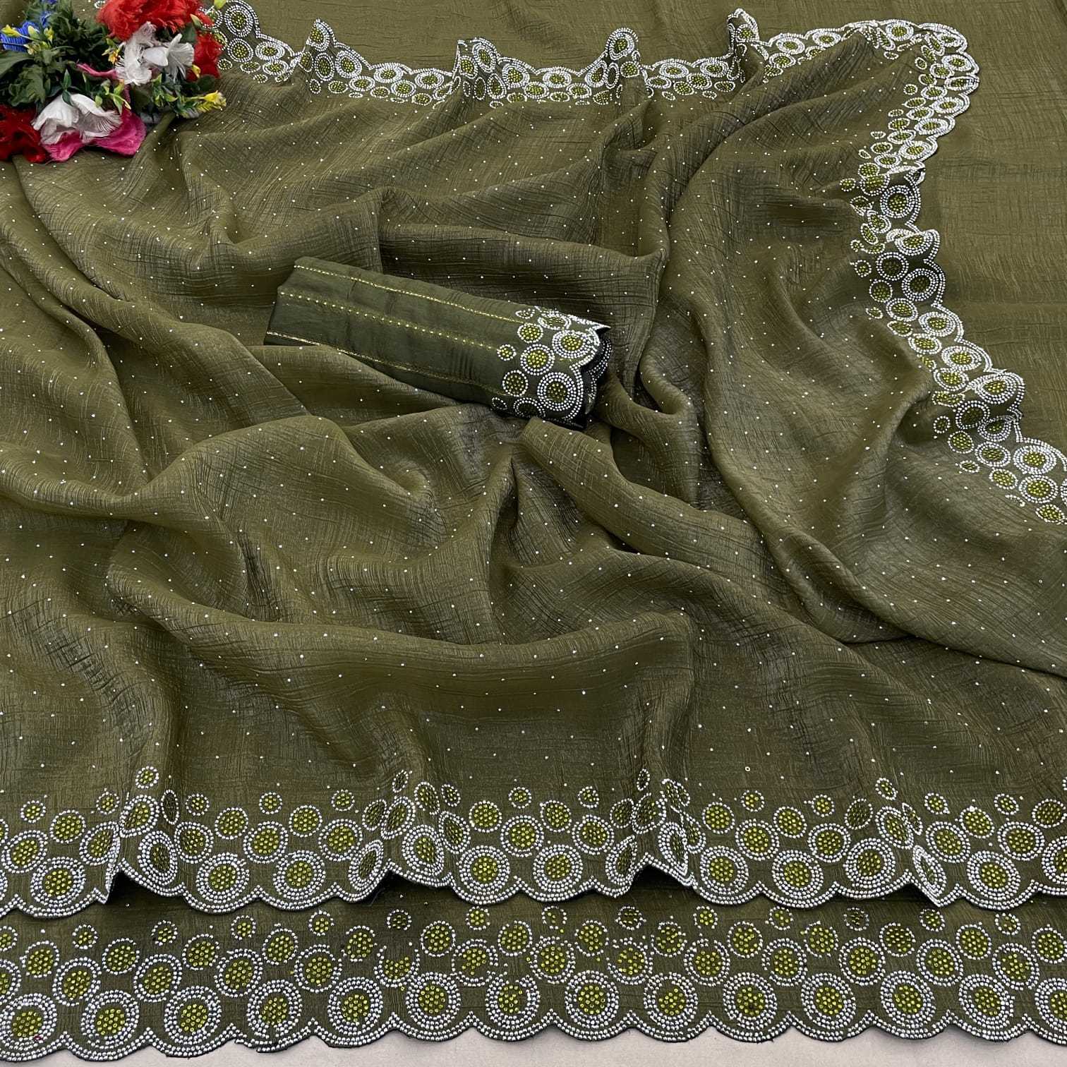 Crush Silk Party Wear Saree