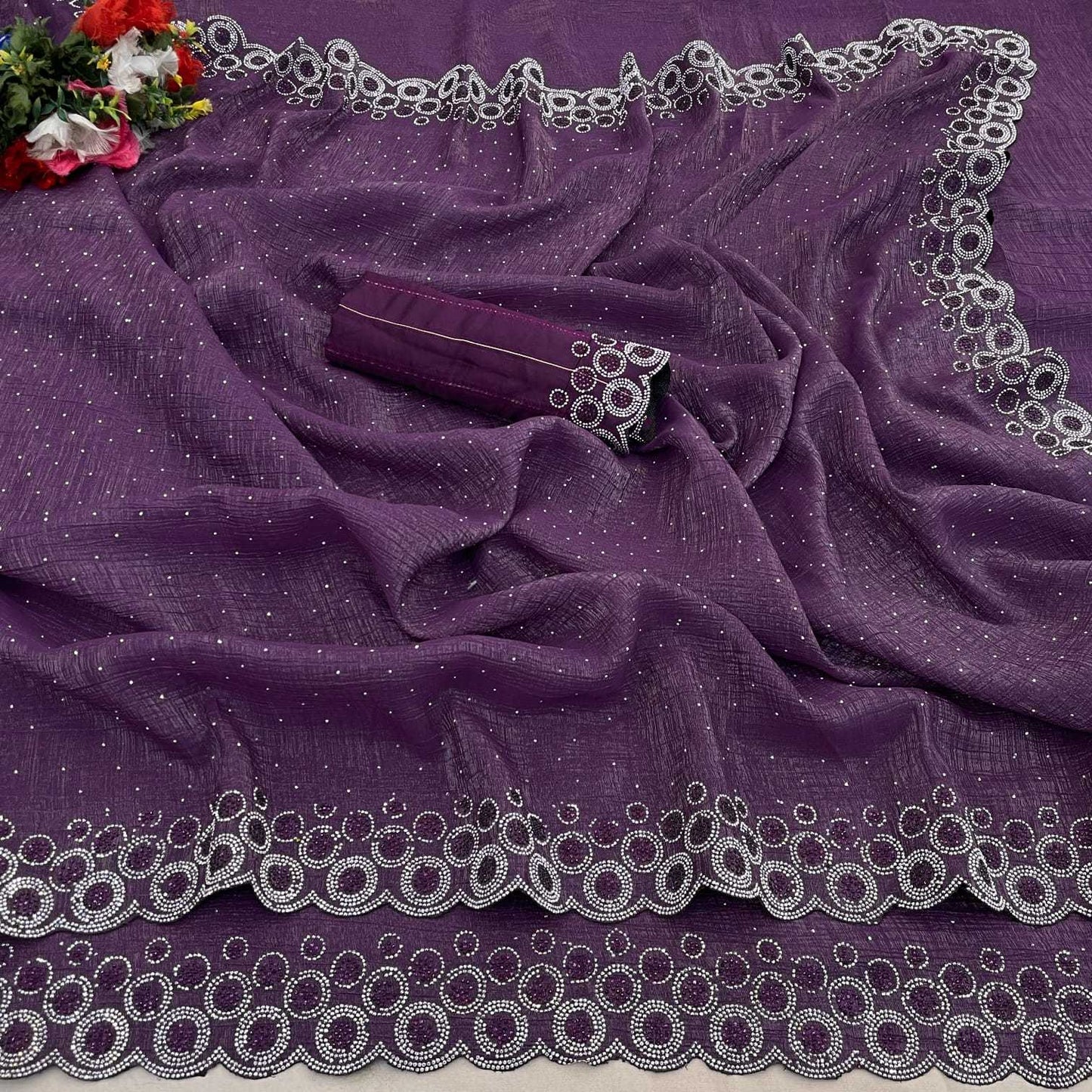 Crush Silk Party Wear Saree