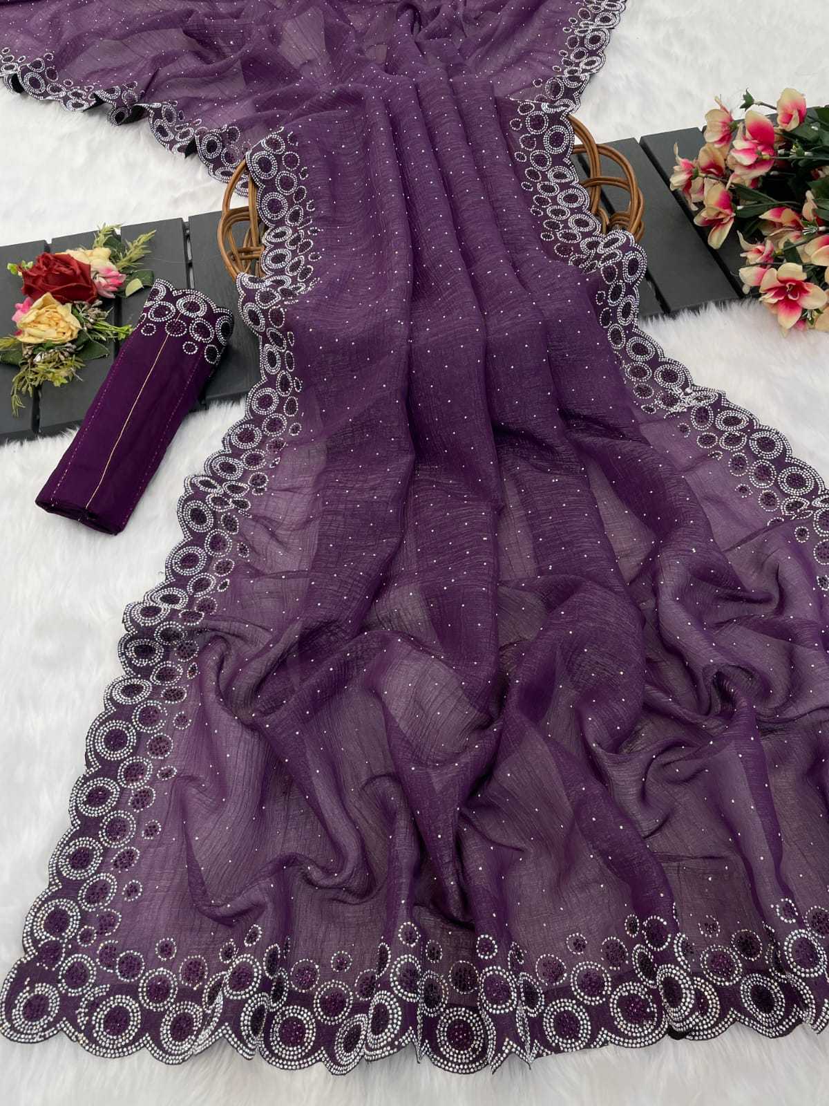 Crush Silk Party Wear Saree