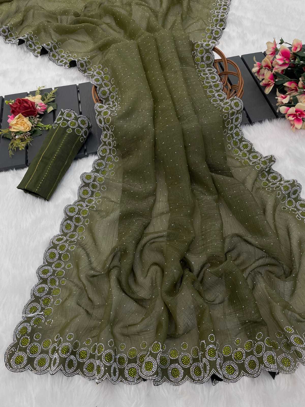 Crush Silk Party Wear Saree