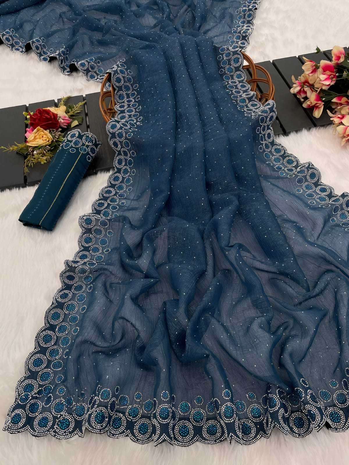 Crush Silk Party Wear Saree