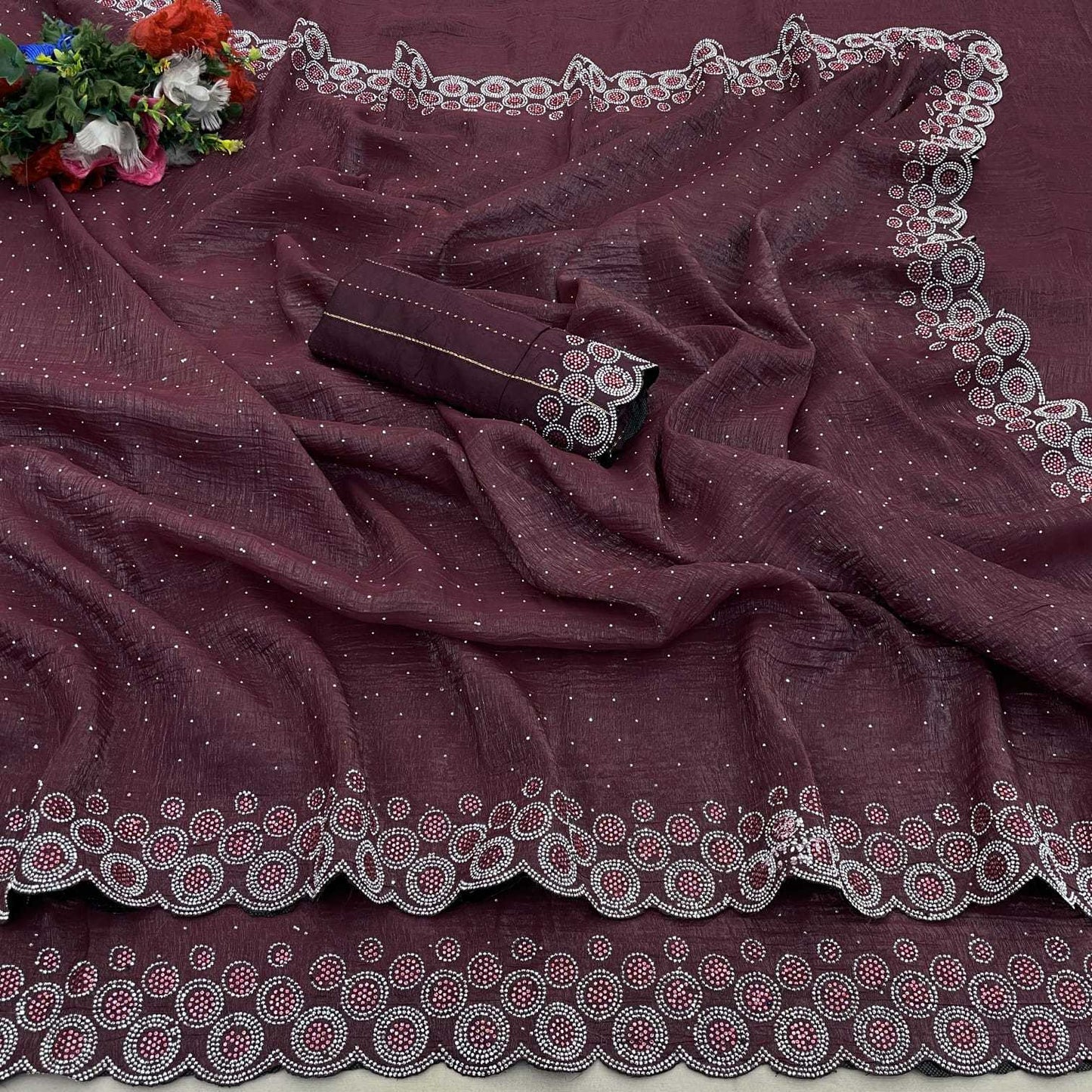 Crush Silk Party Wear Saree
