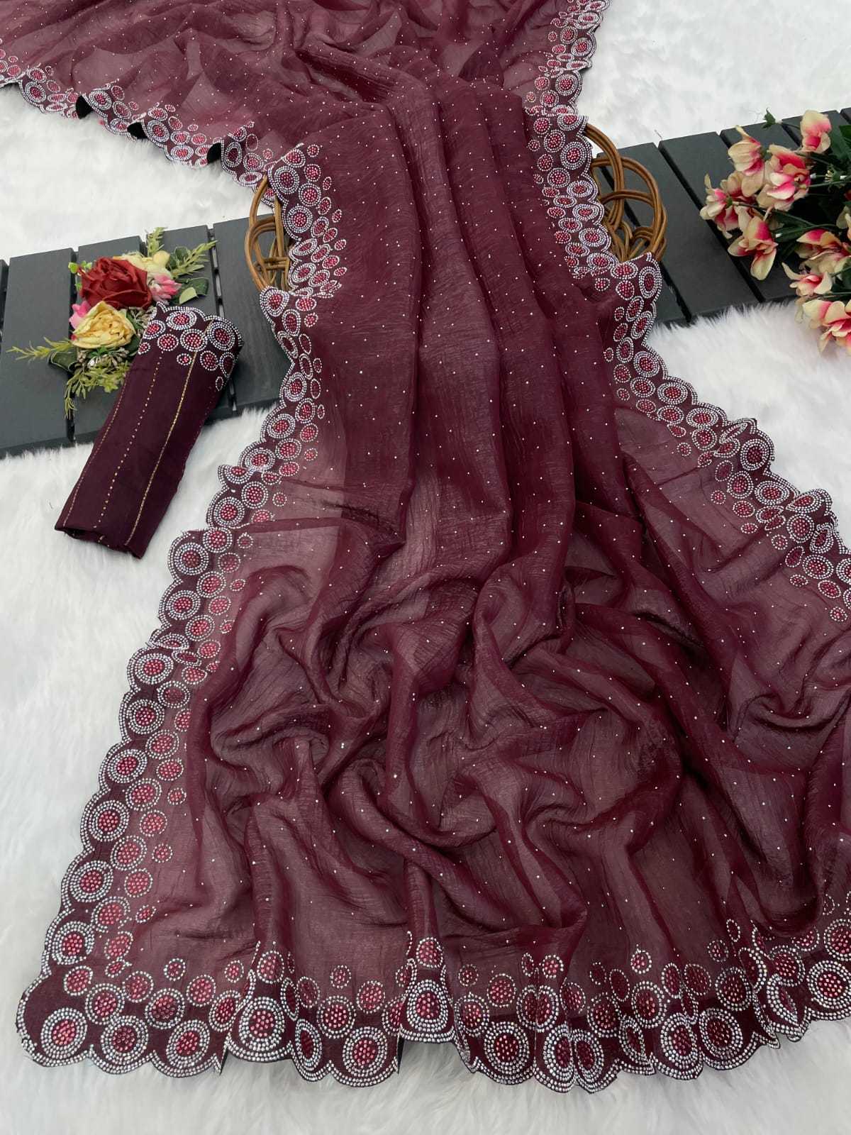 Crush Silk Party Wear Saree