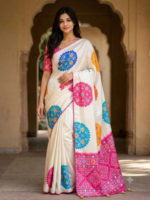Ananya Chinon Silk Soft Saree in Yellow