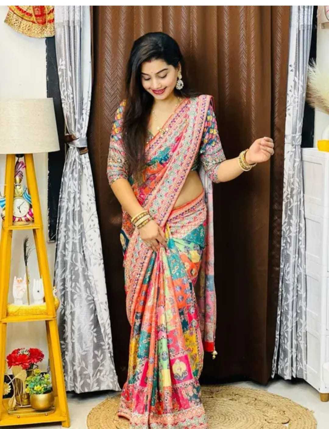 Anaya Chinon Silk Designer Saree