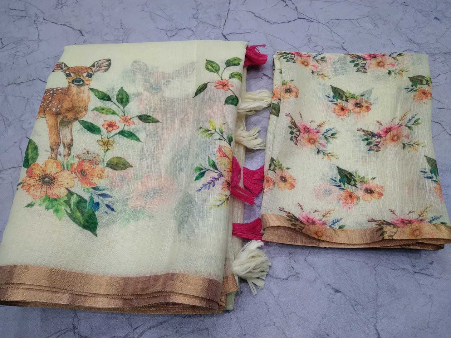 Linen Fancy Saree