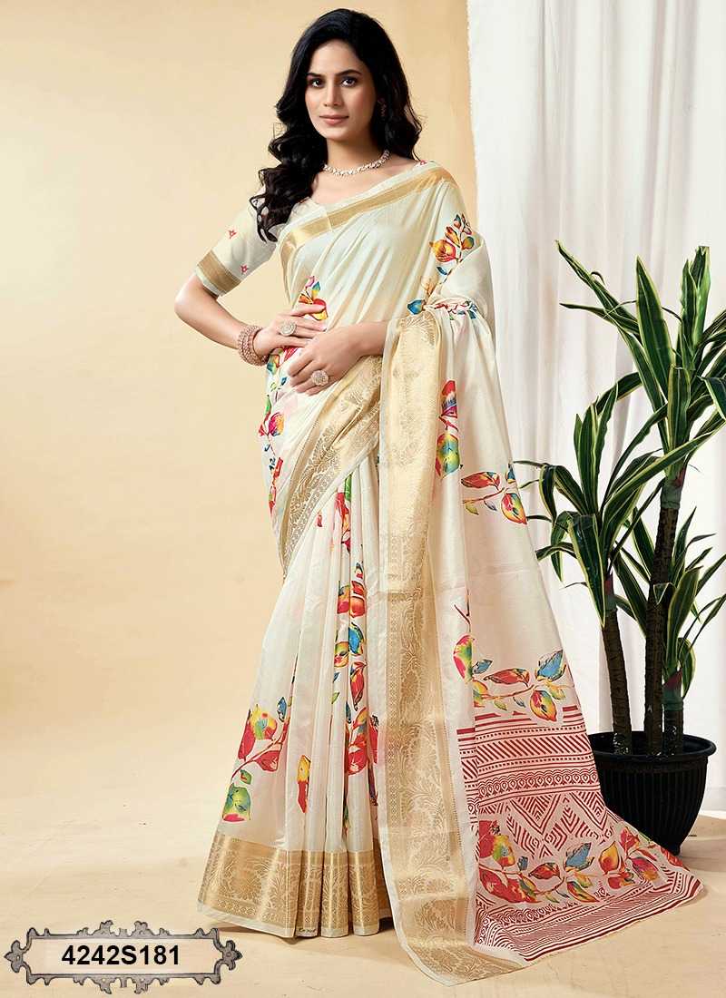 Brinda Jacquard Printed Saree