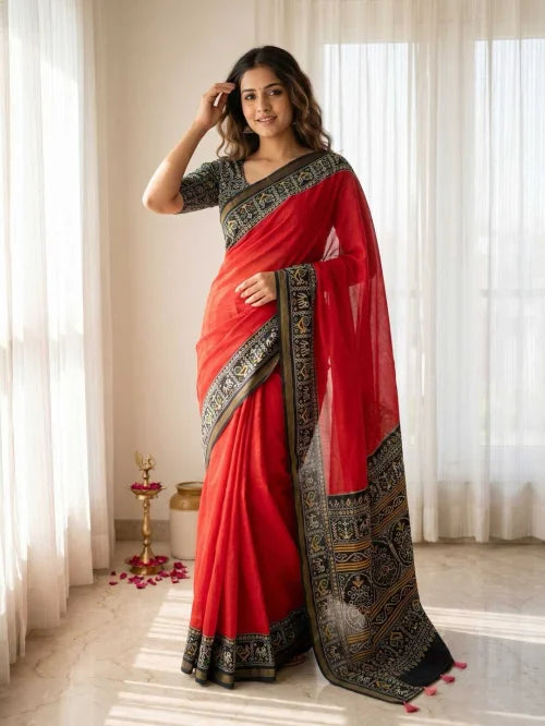 Bulbul Cotton Printed Saree